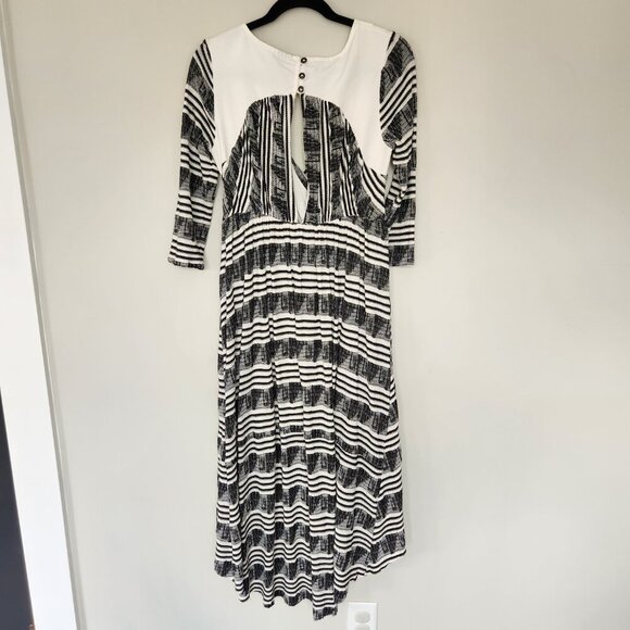 Free People New Romantics M Lelani Dress Hi Low Black Grunge Gothic Dark Pirate - Picture 6 of 9